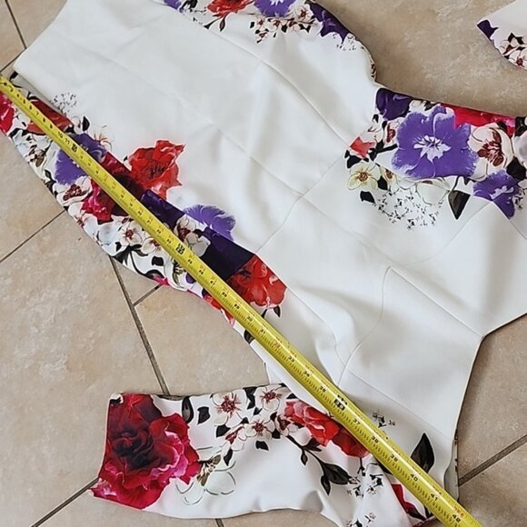 Black Halo Multicolor Floral Long Sleeve Dress Size 2 - Picture 8 of 10